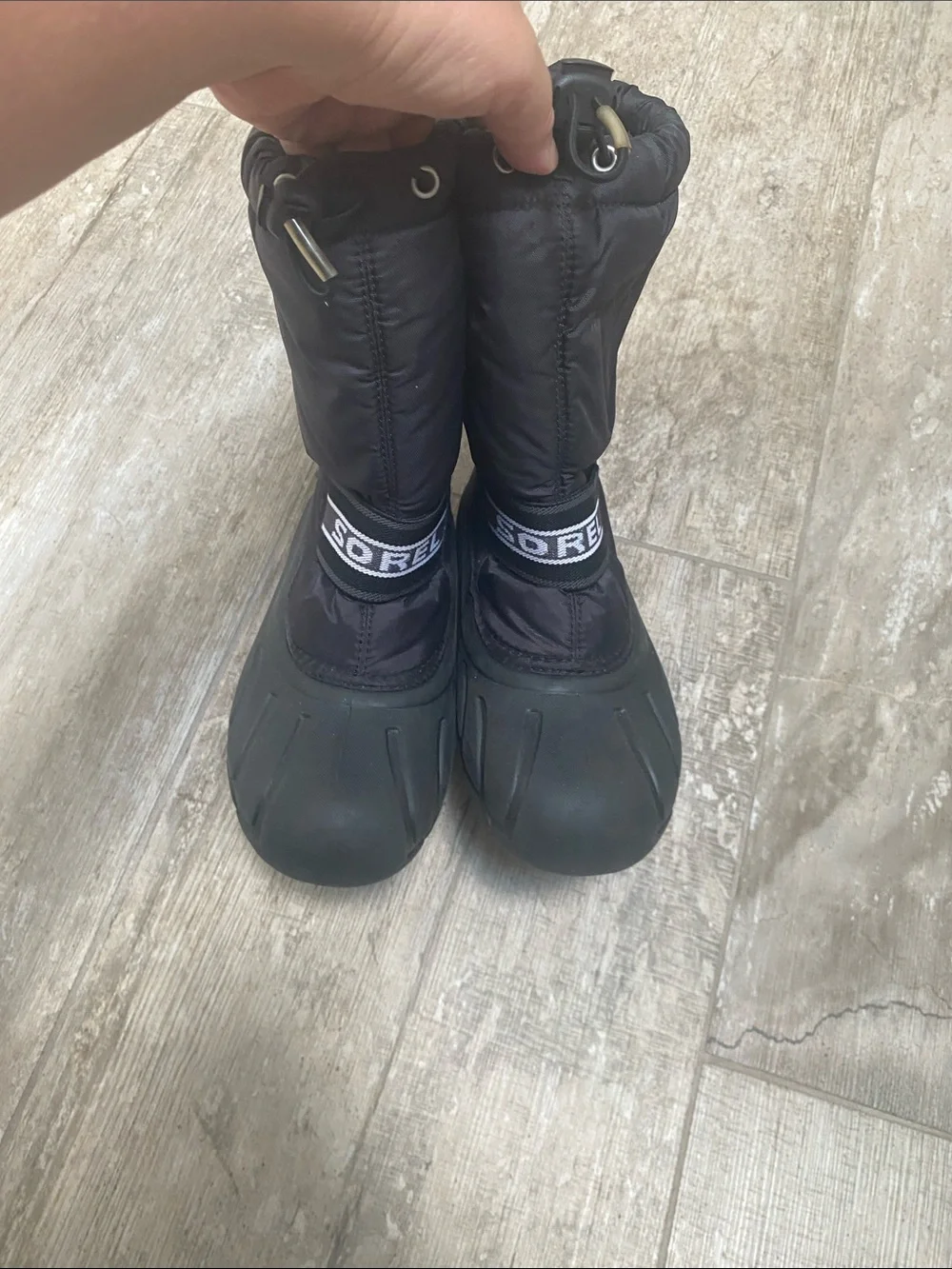 Sorel Black Waterproof Snow Boots with Branded Strap